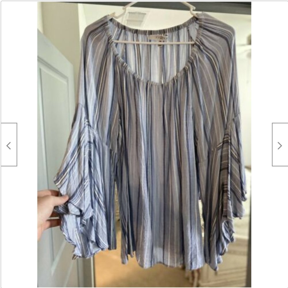 Fever Striped Top - Navy/White